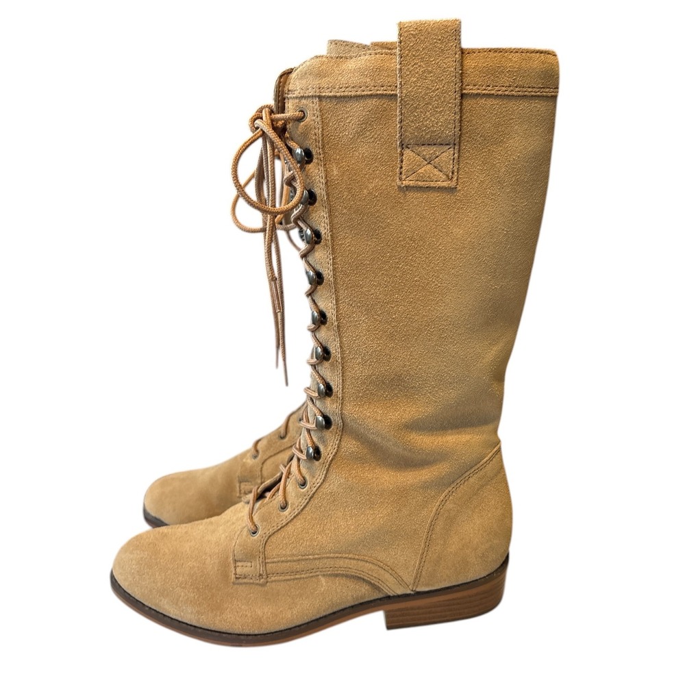 Vintage Tan Suede Lace Up Granny Boots,Size 7, Prairie, Cottagecore,Prairiecore